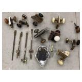 Box lot antique door knobs, door parts, etc...