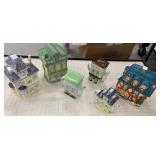 Cute lot 3 cookie jars and 3 tea pots - one with