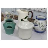 Planters, metlox pitcher, etc