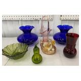 8 piece colorful art glass