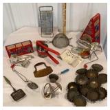 Box lot retro kitchen tools and molds