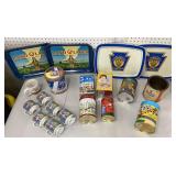 Box lot advertising tins and trays
