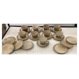 Box lot Pfaltzgraff 9 cups and saucers and 7