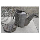Watering can and egg basket