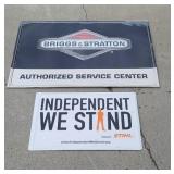 2 aluminum signs, Briggs and Stratton, Stihl