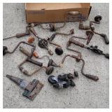 Drill braces, hinges, casters