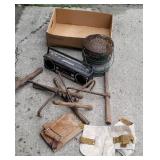 Hay hooks, auger bits, etc