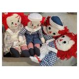 Box of raggedy Ann and Andy