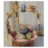 Jim Shore Easter basket with rabbits for the