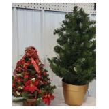 2 Pretty light up Christmas trees