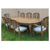 French provincial table and 8 chairs 8