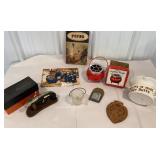 Box lot smoking related - ashtrays, lighters,