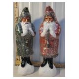 2x$ - 2 Byers Choice - paper mache Santa