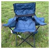 Blue folding chair with bag