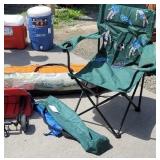 14x9 camping tent, stadium chair, folding chair