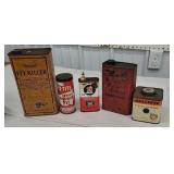 5 advertising tins