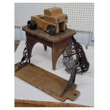 Shelf, stool, wood truck