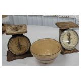 2 scales and bowl
