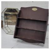 Hummel shelf and brass/good display shelf