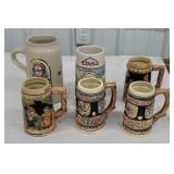 6 steins and Pepsi crate