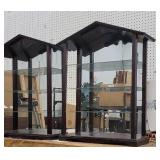 2x$ collectibles display shelves w/mirrored backs