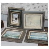 4 oil paintings