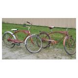 2 red bikes thunderbolt, rollfast