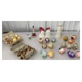 Box lot real decorative eggs - hand painted and