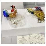 2 piece Lenox - art glass roosters