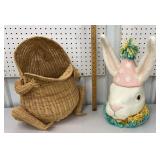 Bunny head and frog basket