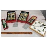 Box lot holiday flatware/serverware etc