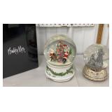 2 Christmas snow globes - Buckley Moss and