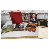Box lot of books incl stamp album w/stamps