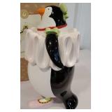 Penguin cookie jar with original box