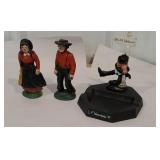 Cast iron figures - 2 Amish paperweights, &