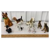 Box of ceramic dogs including 2 occupied Japan