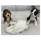 3 piece Lenox ceramic - 2 puppy dogs and a swan