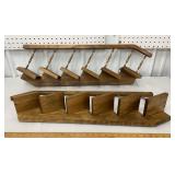 2 wooden stair like display shelves