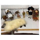 Box lot pilgrims and Native Americans, sheep and