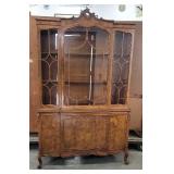 French provincial china cabinet 80"h 49" 15"