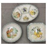 3 nice fruit serving platters - made in Italy
