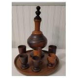 8pc wooden decanter set
