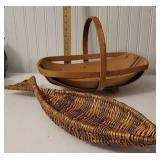 Wooden gathering basket and fish basket