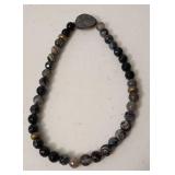 .925 Sterling silver clasp glass necklace