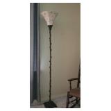 Cloth shade floor lamp