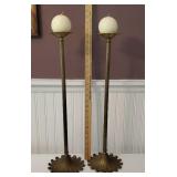 Pr tall brass candlesticks