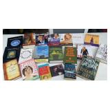 Clear tub lot of misc books