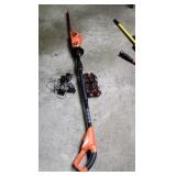 Cordless Black +Decker pole hedge trimmer, 2