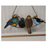 Stained glass window birds