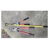 Hedge trimmer, branch lopper, apple picker.